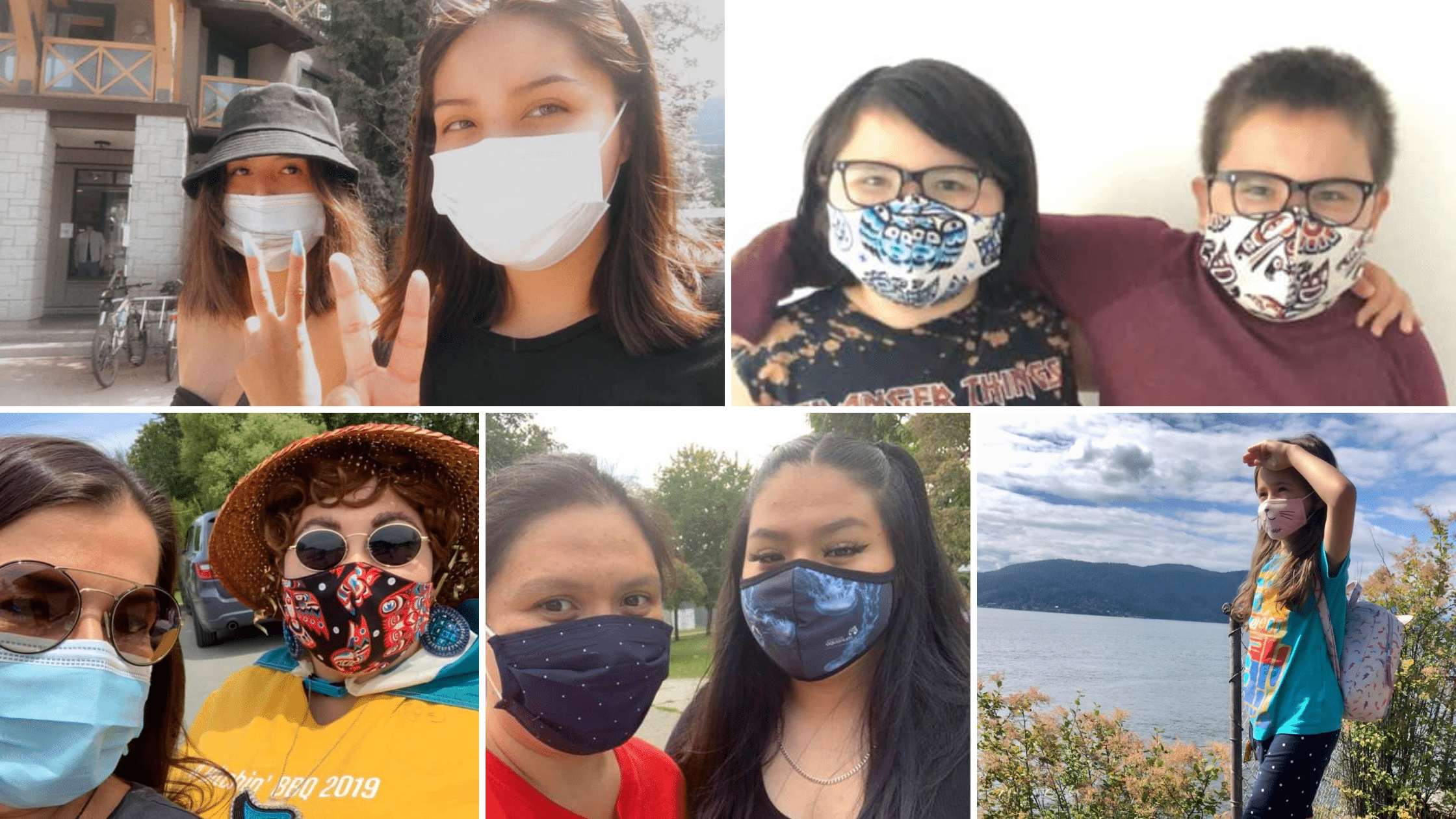 Photos of Musqueam people in face masks