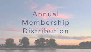 Sunset Photo with text stating: Annual Distribution Information