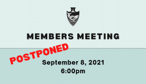 Members meeting on Sept. 8 postponed