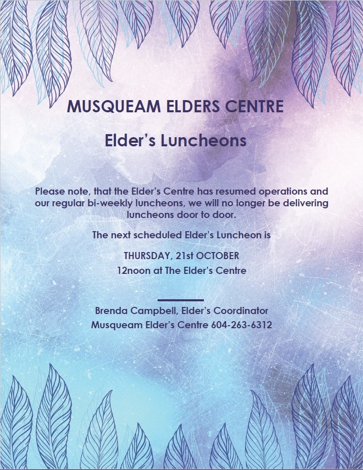 Elders Lunches Fall 2021 Notice