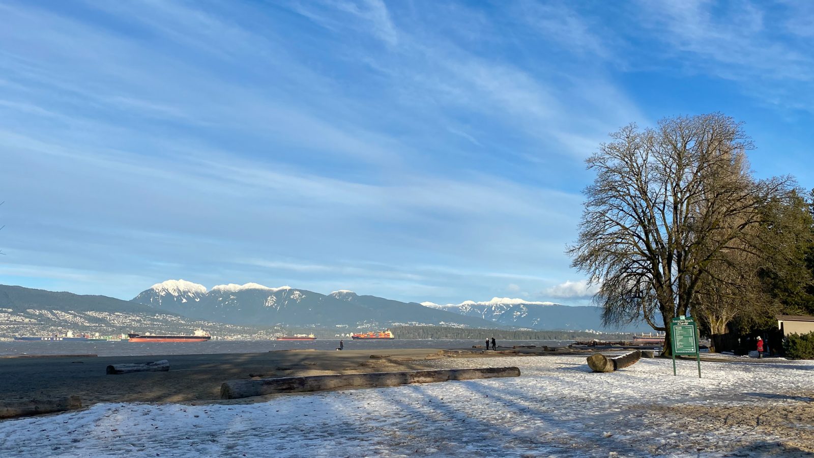 Photo of Locarno Beach in Vancouver. January 2022